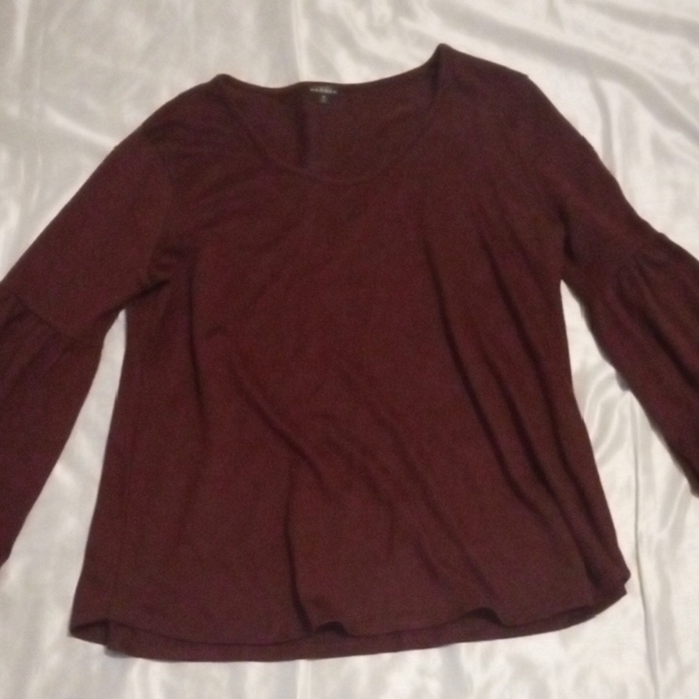 Hannah Women's Burgundy Special Sheped Long Sleeve Size XL